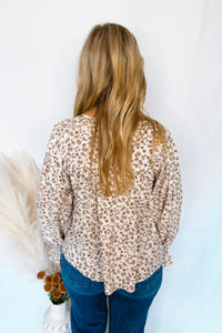 Little Bit Of Fall Peplum Blouse - Ivory