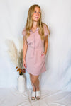 Evelyn Scuba Half Zip Mini Dress - Mauve