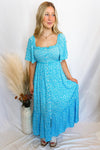 Bring On The Sunshine Floral Maxi Dress - Blue