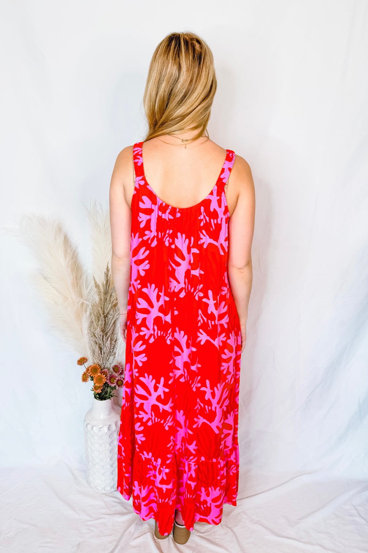 Feeling Hot Print Maxi Dress - Orange Mix