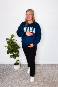 Mama Coastal Vibes Graphic Crew Neck - Navy