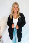 Layers Of Love Cable Knit Cardigan - Black