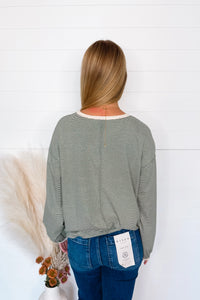 Kendall Striped Long Sleeve Top - Green