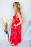 Feeling Hot Print Maxi Dress - Orange Mix