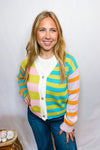 Sweet Crush Striped Button Cardigan - Multi