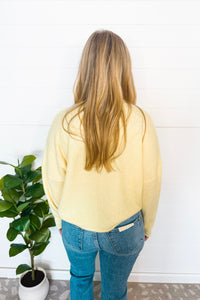 Sweet Breeze Lightweight Button Sweater - Butter Yellow