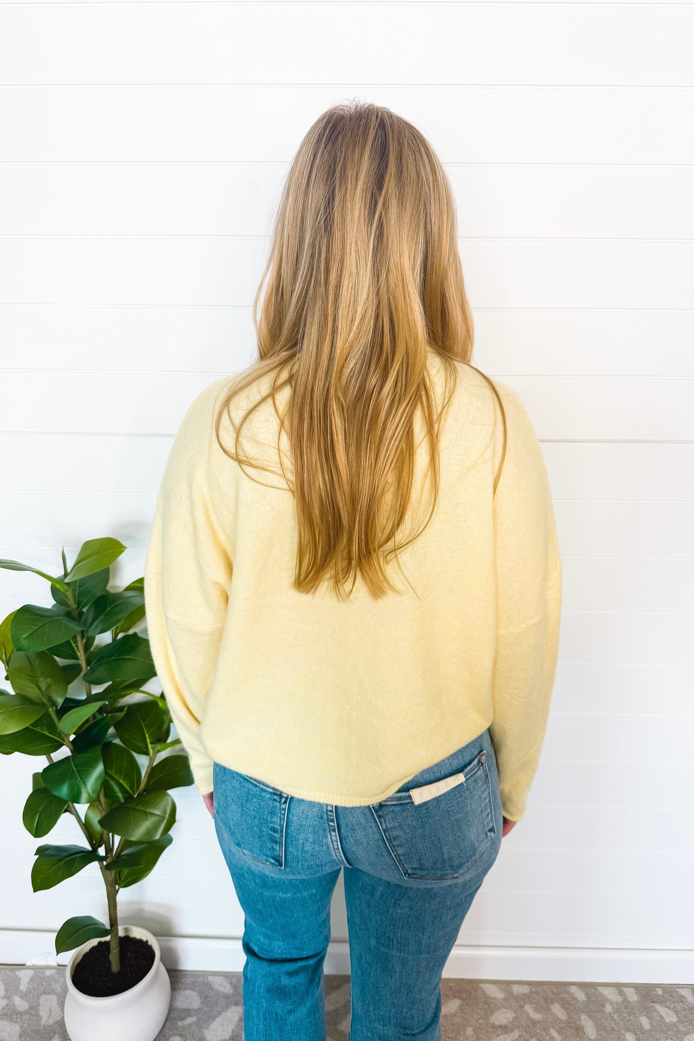 Sweet Breeze Lightweight Button Sweater - Butter Yellow