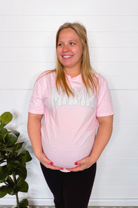 Mama Dainty Flower Graphic Tee - Pink