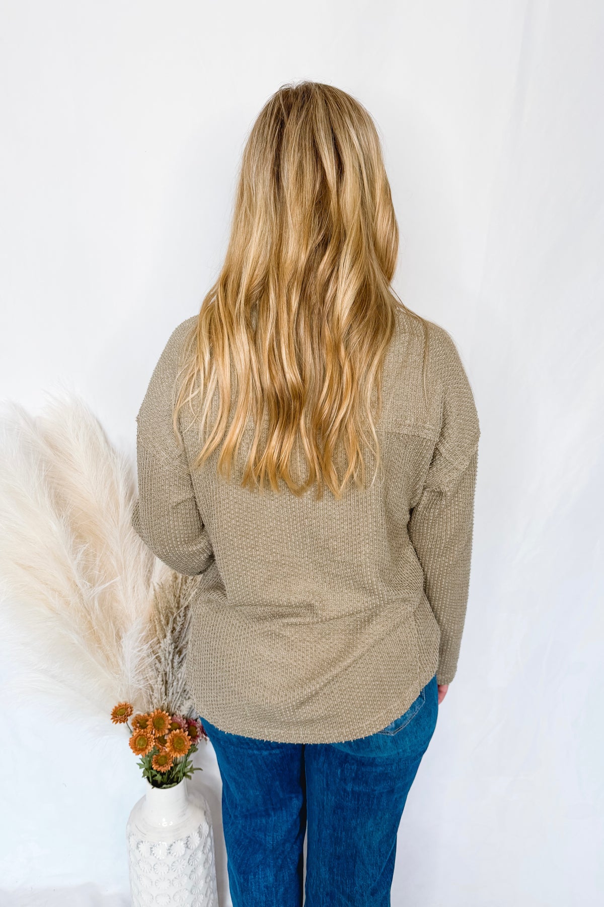 Positive Energy Henley Top - Olive