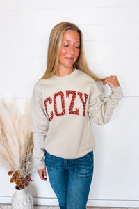 Cozy Dots Graphic Crew Neck - Sand