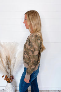 Adventure Seeker Button Cardigan - Camo