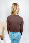 Madison Long Sleeve Top - Brown