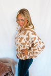 Spotted Fun Leopard Collared Sweater - Camel