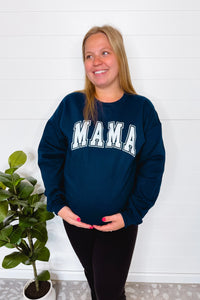 Mama Coastal Vibes Graphic Crew Neck - Navy