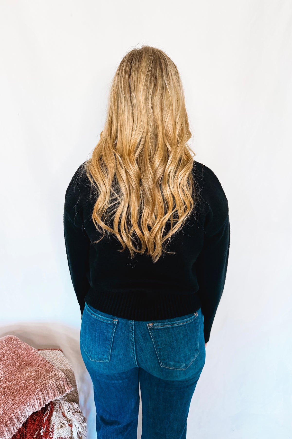 New York Chill Mock Neck Knit Sweater - Black