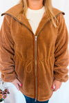 Cuddle Me Zip-Up Sherpa Jacket - Brown