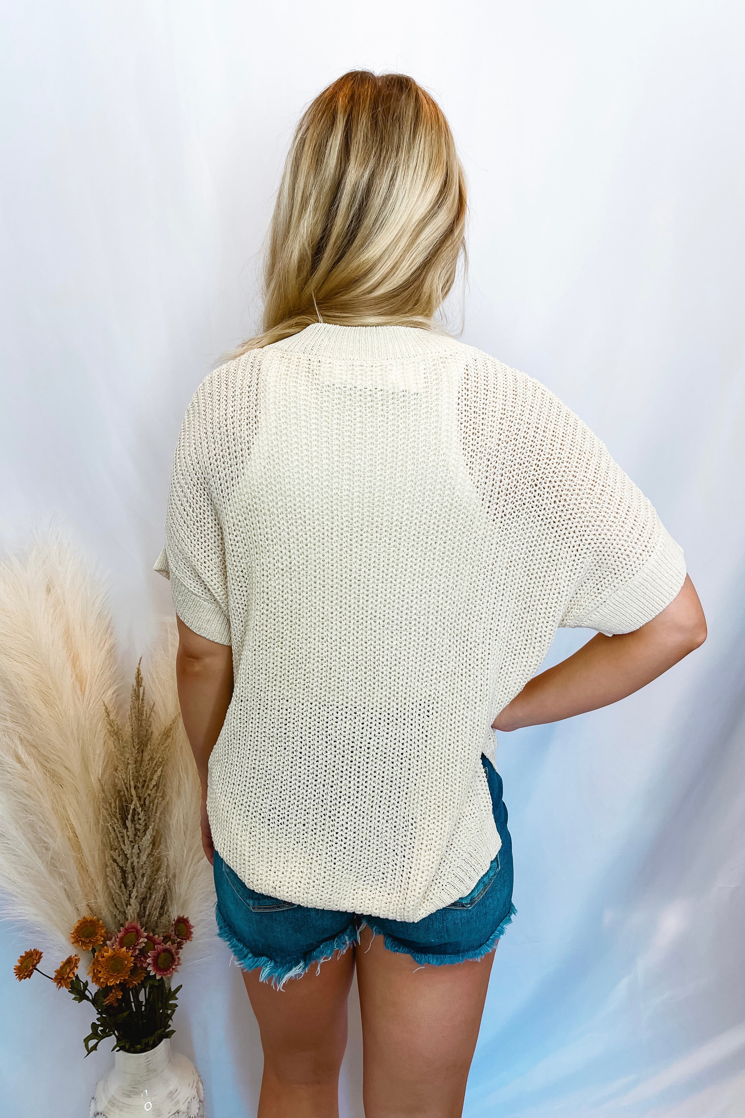 Finally Friday Loose Knit Top - Cream