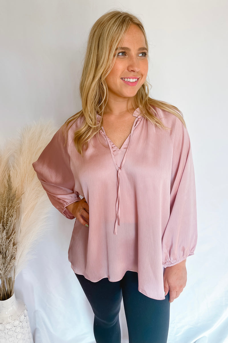 Spring It On Blush V-Neck Top