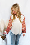 Keepin' It Casual Split Neck Top - Cream