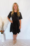 Free Falling Mineral Washed Denim Mini Dress - Black