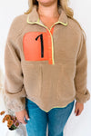 Toasty Nights Sherpa Colorblock Pullover - Tan