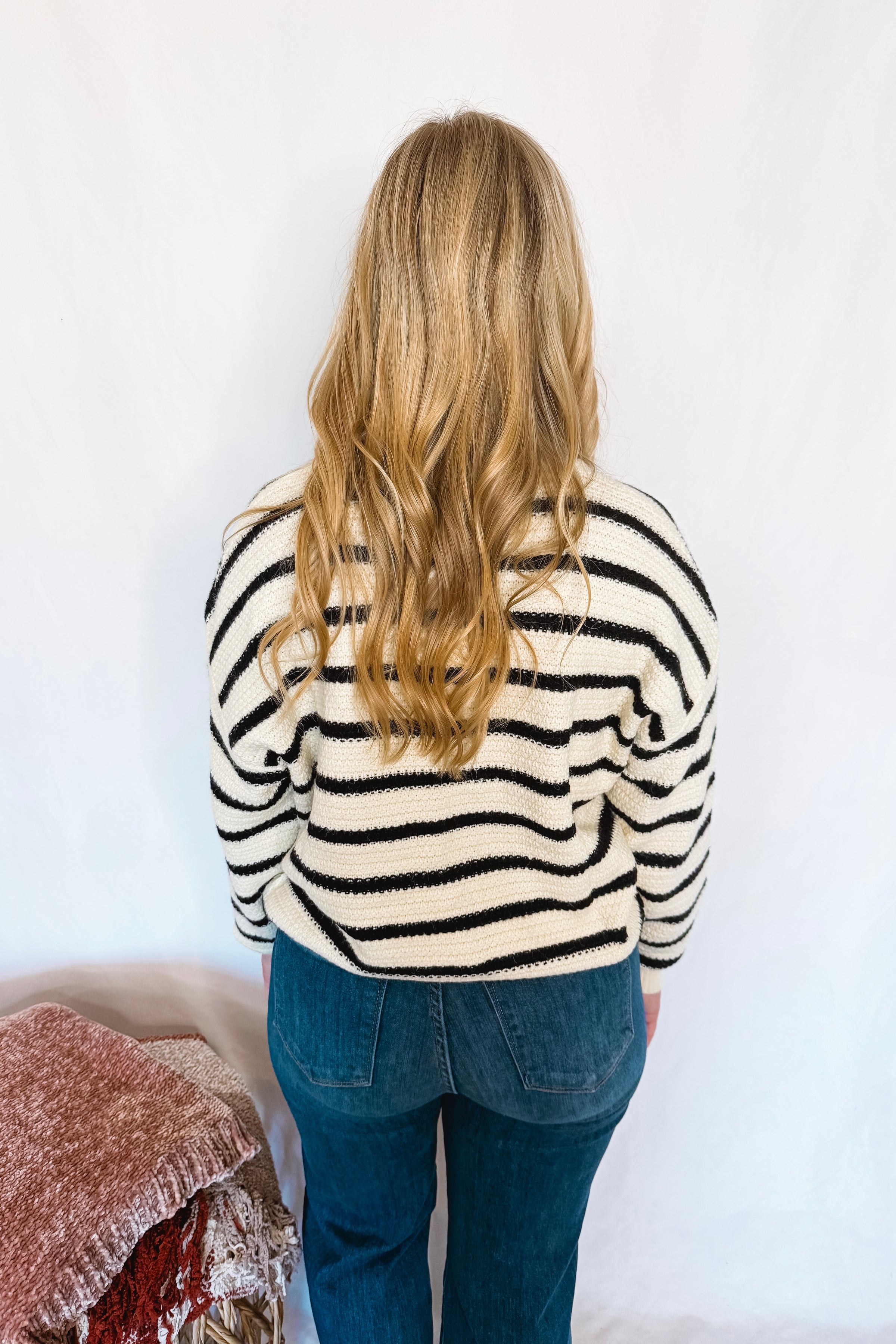 Cool Stroll Striped Button Cardigan - Ivory/Black