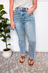 Reese High Rise Flare Seam Risen Jeans - Light