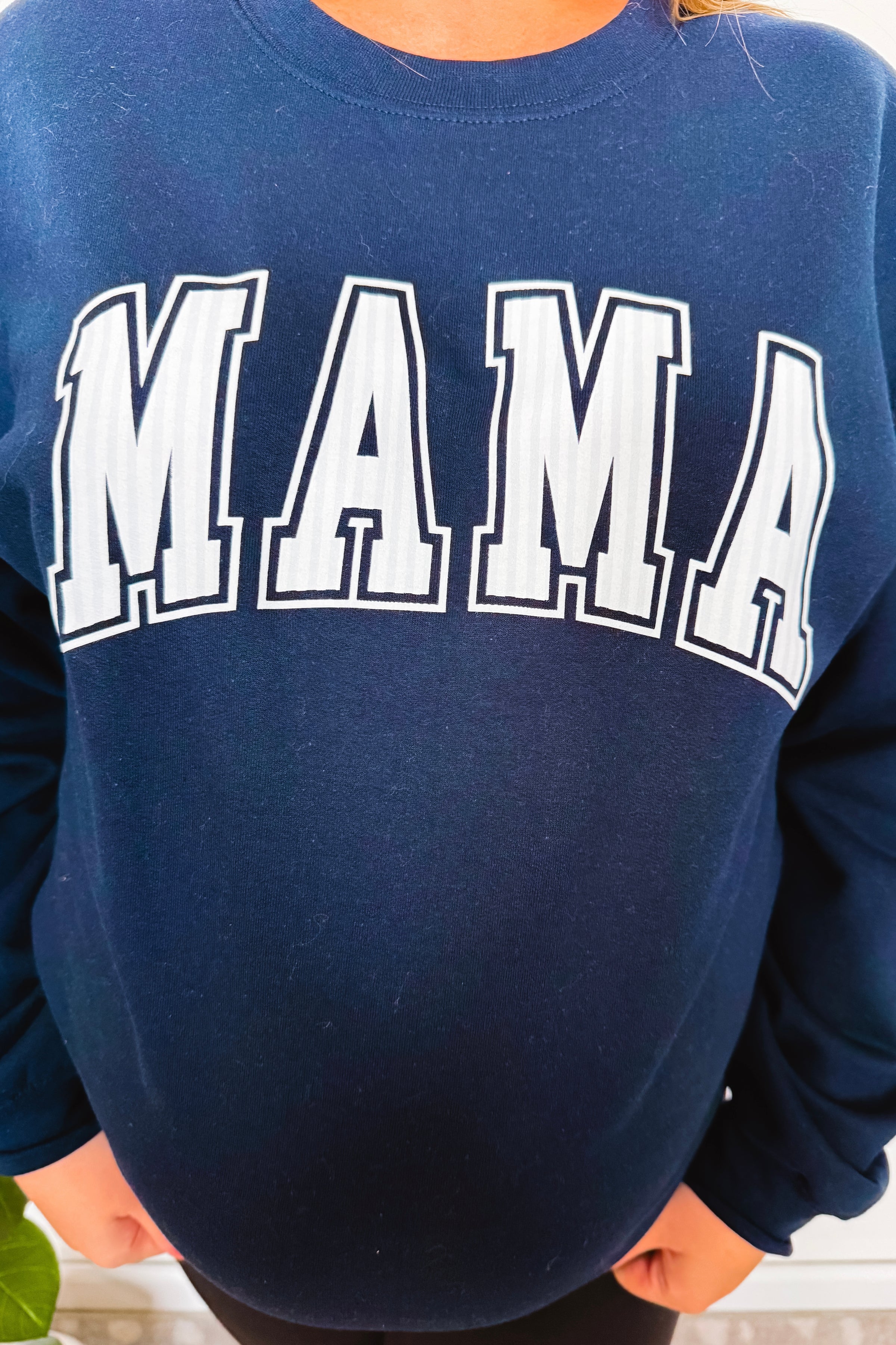 Mama Coastal Vibes Graphic Crew Neck - Navy