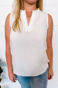 Fresh And Frilly Ruffle Trim Blouse - White