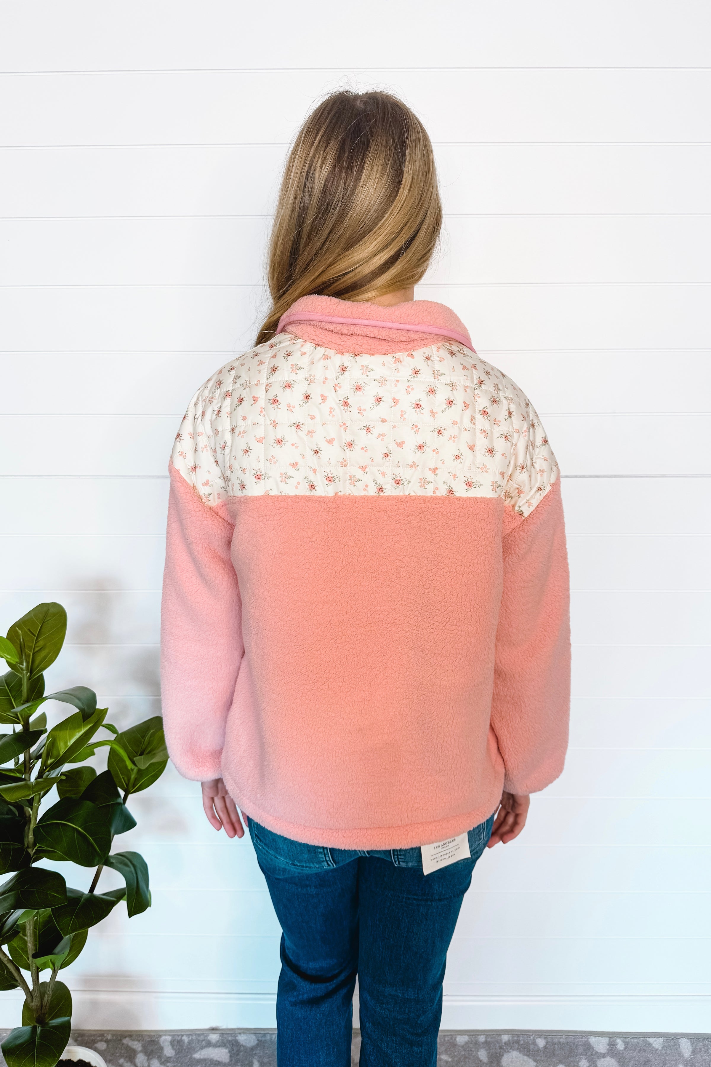 Cozy In Love Sherpa Quarter Snap Pullover - Pink