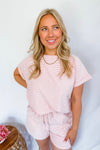 Fun Day Striped Top & Short Set - Dusty Pink