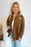 Brittney Corduroy Shacket - Brown