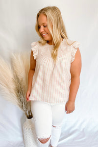 Reserved For Fun Natural Stripe Smock Top