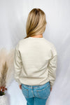 Fall Coquette Pumpkin Crew Neck - Sand