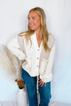 Cozy Mindset Button Up Sweater Hoodie - Cream/Beige (POL)