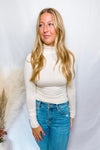 Hannah Turtleneck Long Sleeve Top - Ivory