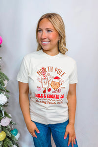 North Pole Christmas Graphic Tee - Cream