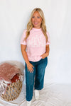 Girl Mama Cheetah Graphic Tee - Pink