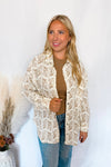 Meadow Breeze Gauze Floral Button Down - Ivory/Mocha