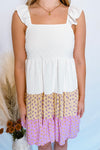 Sweet Lovely Tiered Babydoll Dress - White/Multi