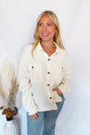 Cozy Mindset Waffle Knit Button Down - Ivory