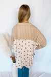 Take Your Pick Contrast Button Down Top - Taupe