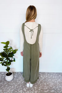 Sweet Day Oversized Jumpsuit - Light Olive