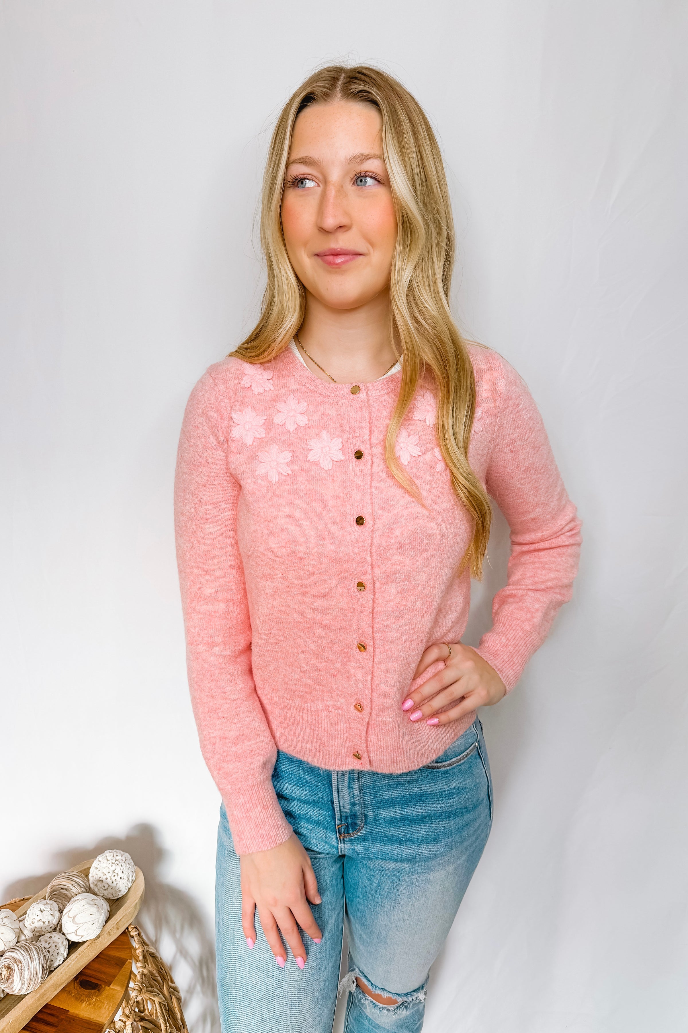 Subtle Romance Button Cardigan - Pink