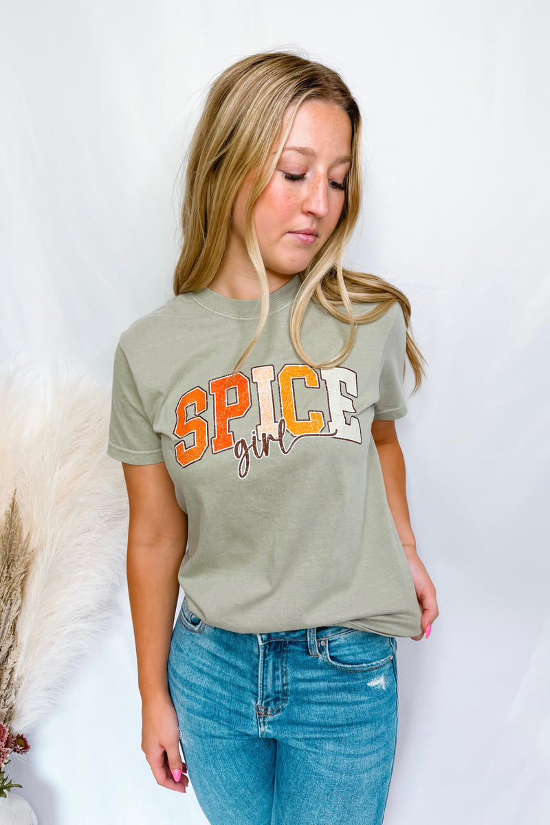 Spice Girl Graphic Tee - Olive