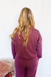 Casual Luxe Crew Neck Top - Plum
