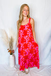 Feeling Hot Print Maxi Dress - Orange Mix