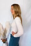 Shelly Long Sleeve Henley Top - White