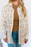 Meadow Breeze Gauze Floral Button Down - Ivory/Mocha