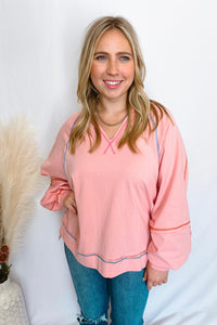 Lovestruck Oversized Top - Blush Pink